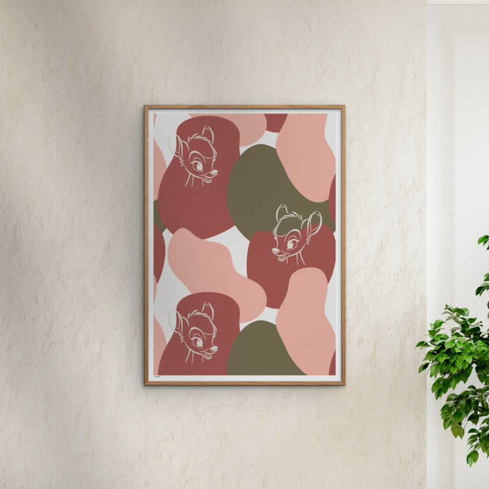 Køb Poster & Frame Disney - Color & White Bambi Outline