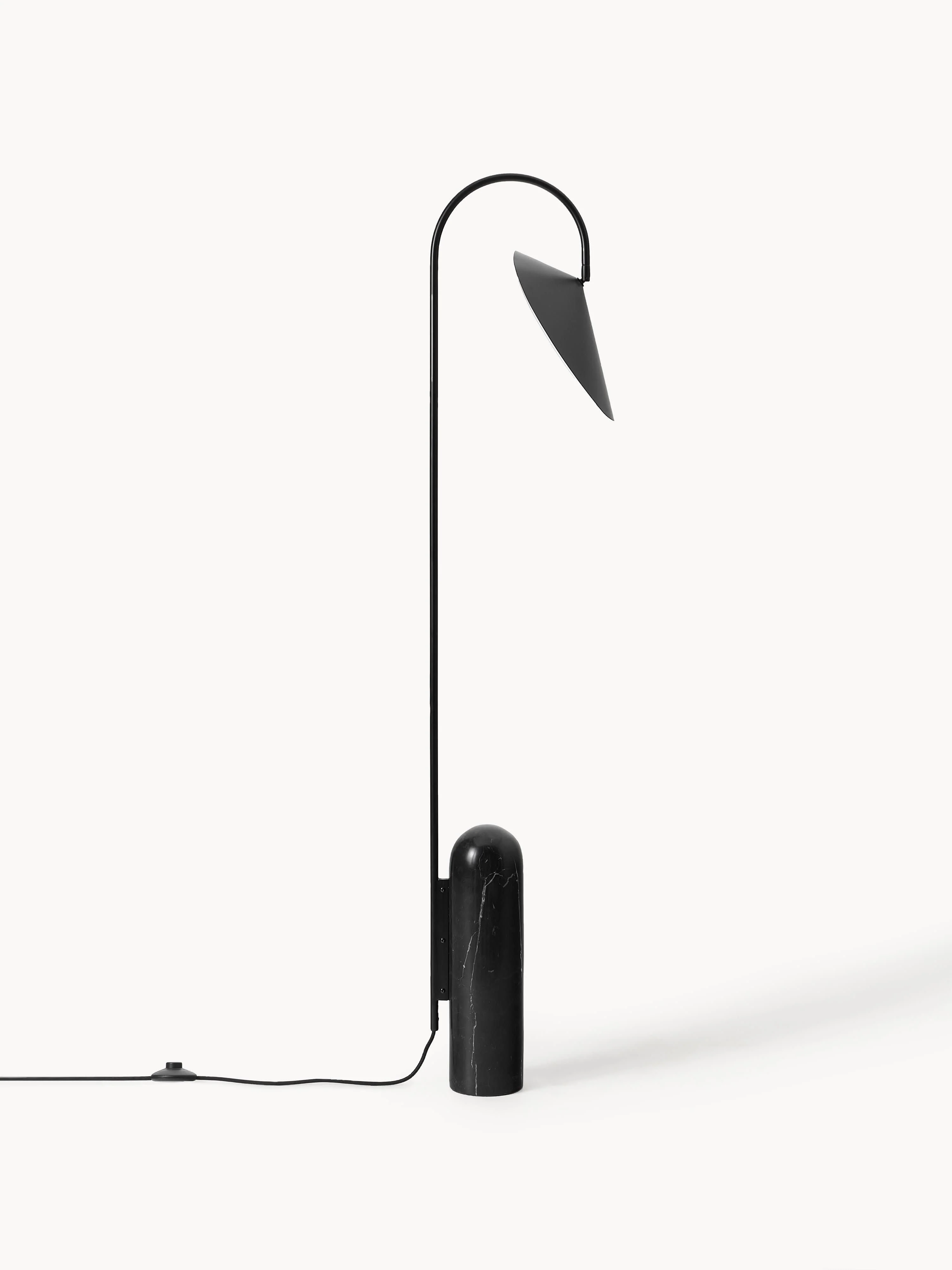 Vloerlamp Arum met marmeren voet, verstelbaar
