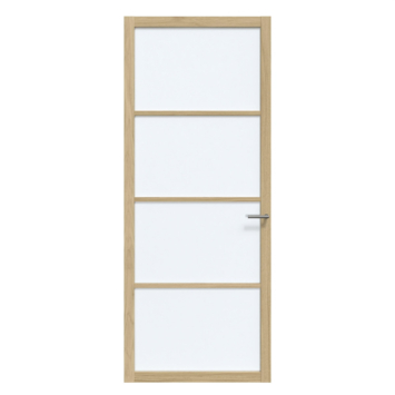 Arne & Bodil binnendeur ABE100 satijnglas - licht eiken houtlook afwerking