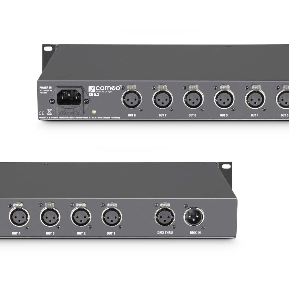 Cameo SB8.3 8-kanaals DMX splitter en booster