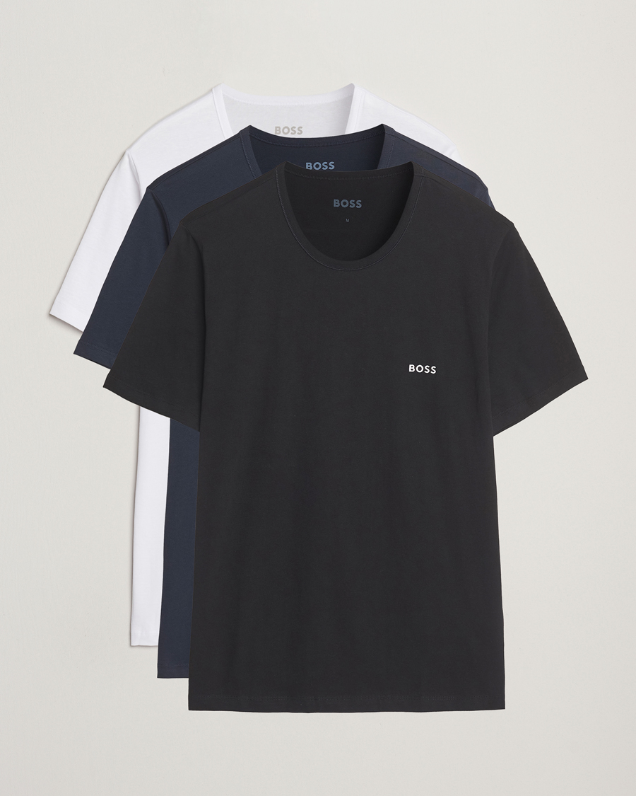 BOSS BLACK 3-Pack Crew Neck T-Shirt White/Navy/Black