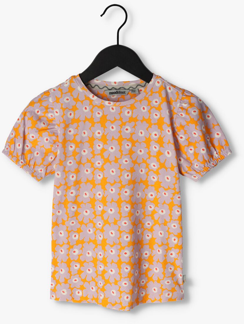 MOODSTREET lila moodstreet t-shirt t-shirt aop flower with puffed sleeve