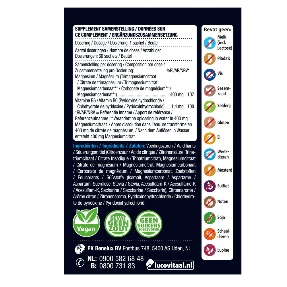 Magnesium Citraat Poeder 400 mg sachets
