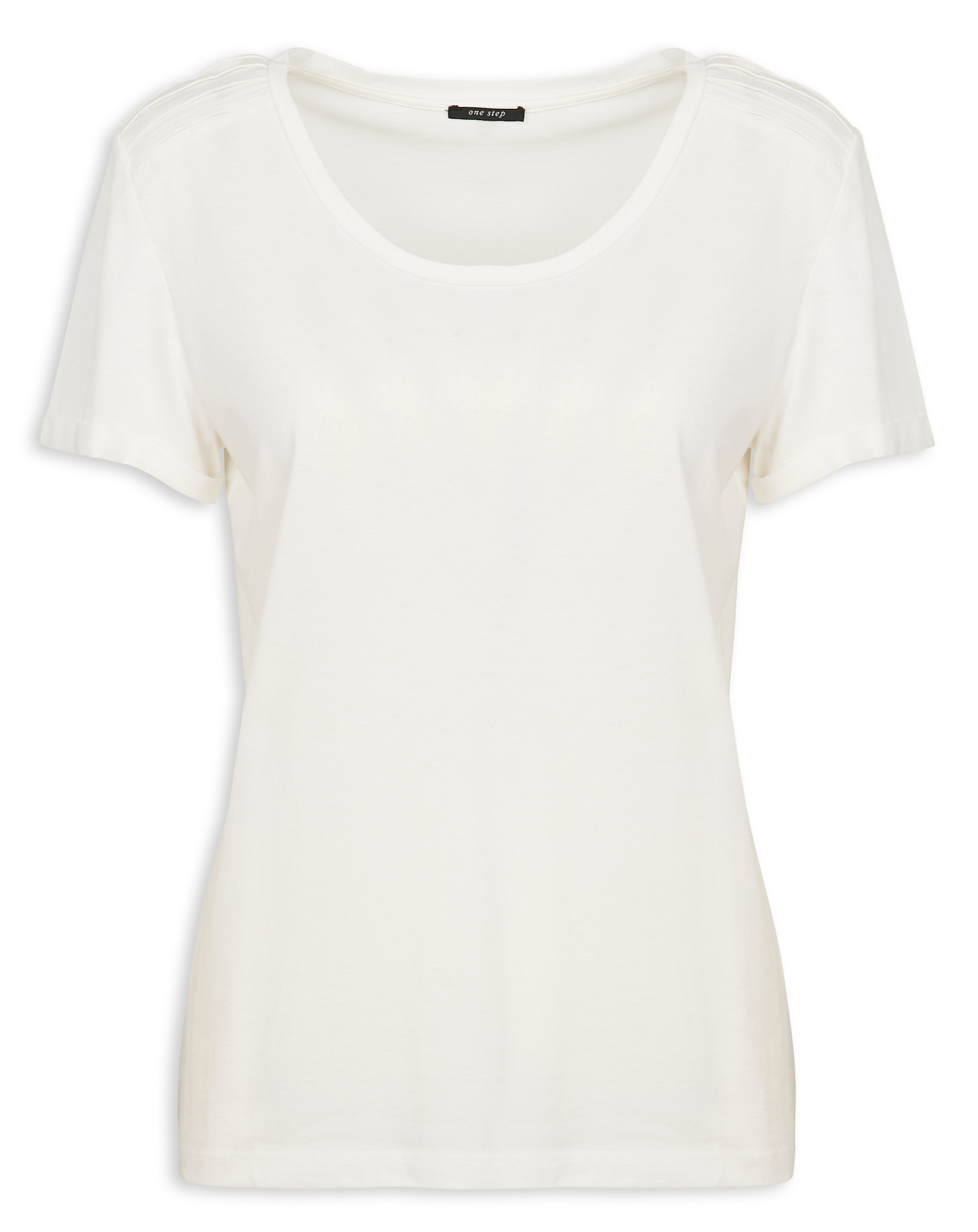 MITYA - Tee-shirt col rond en coton mélangé | Blanc