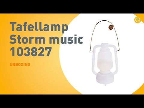 Tafellamp wit IP44 incl. bluetooth speaker - Storm Music