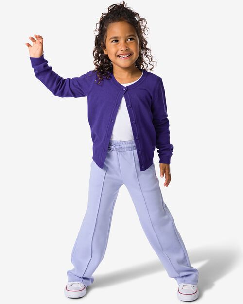 pantalon enfant avec couture décorative violet