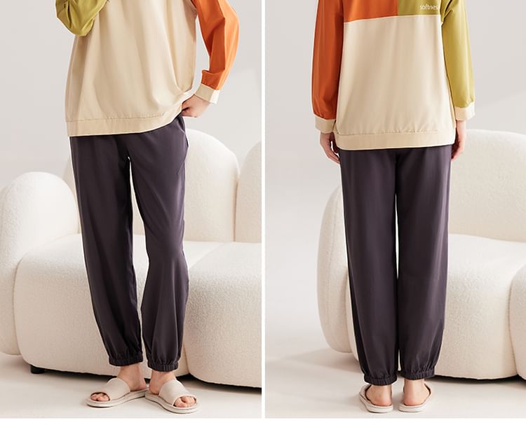 Jeony - Matching Color Block Pyjama Set voor Koppels