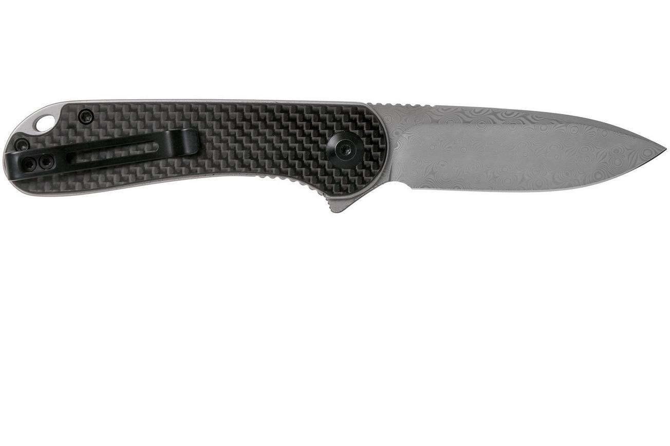 Civivi Elementum C907DS Damascus, Carbonfiber & Black G10 zakmes