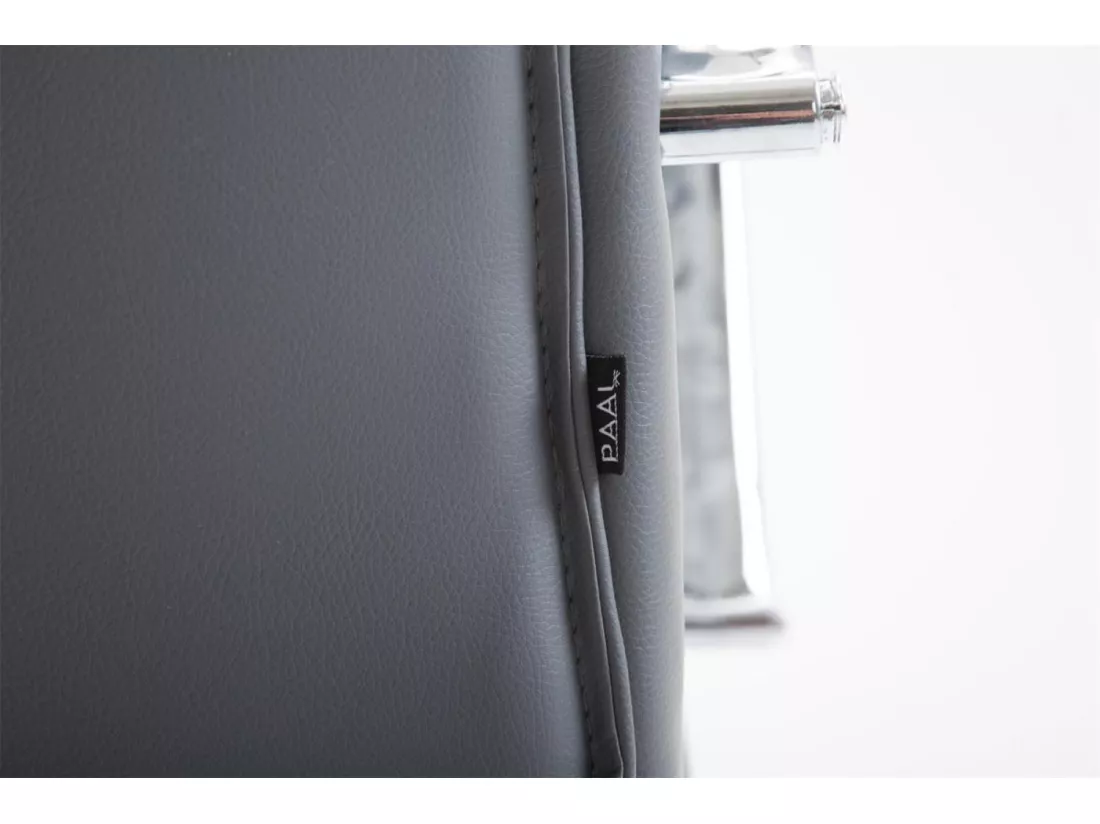 Chaise de bureau - Similicuir & Métal chromé - Gris - XL Vaud