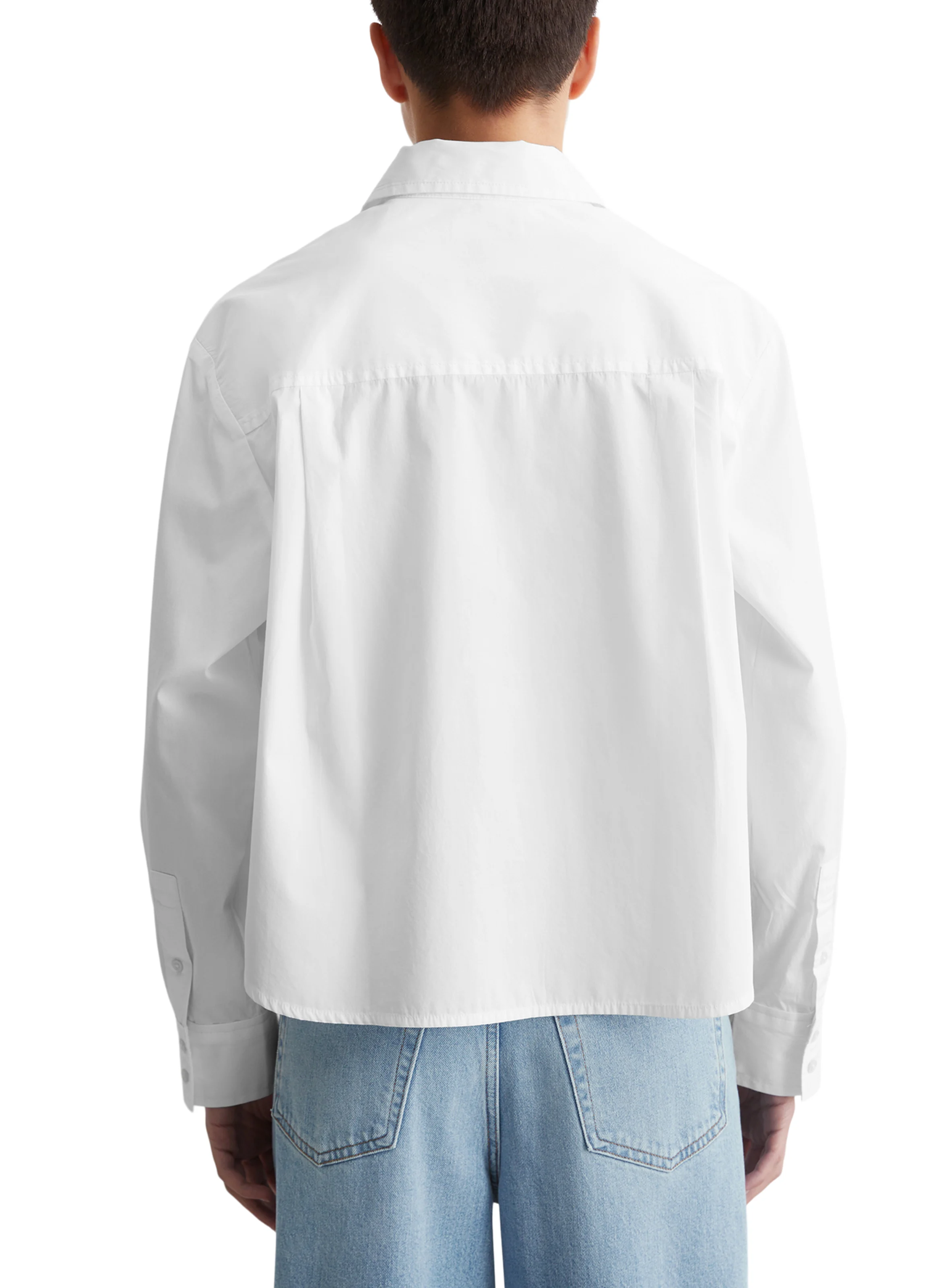 Chemise droite en coton| Blanc