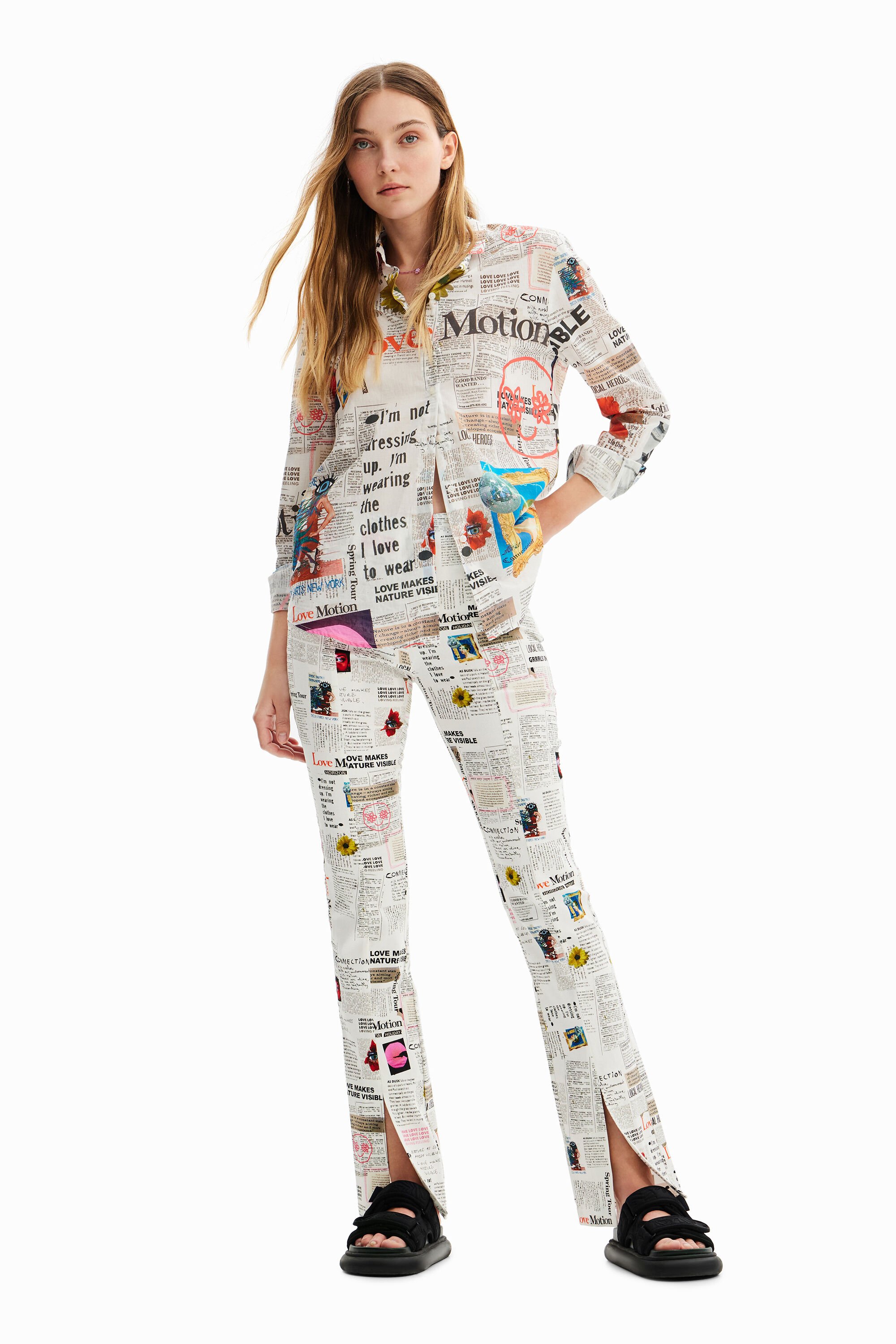Chemise manches longues journal