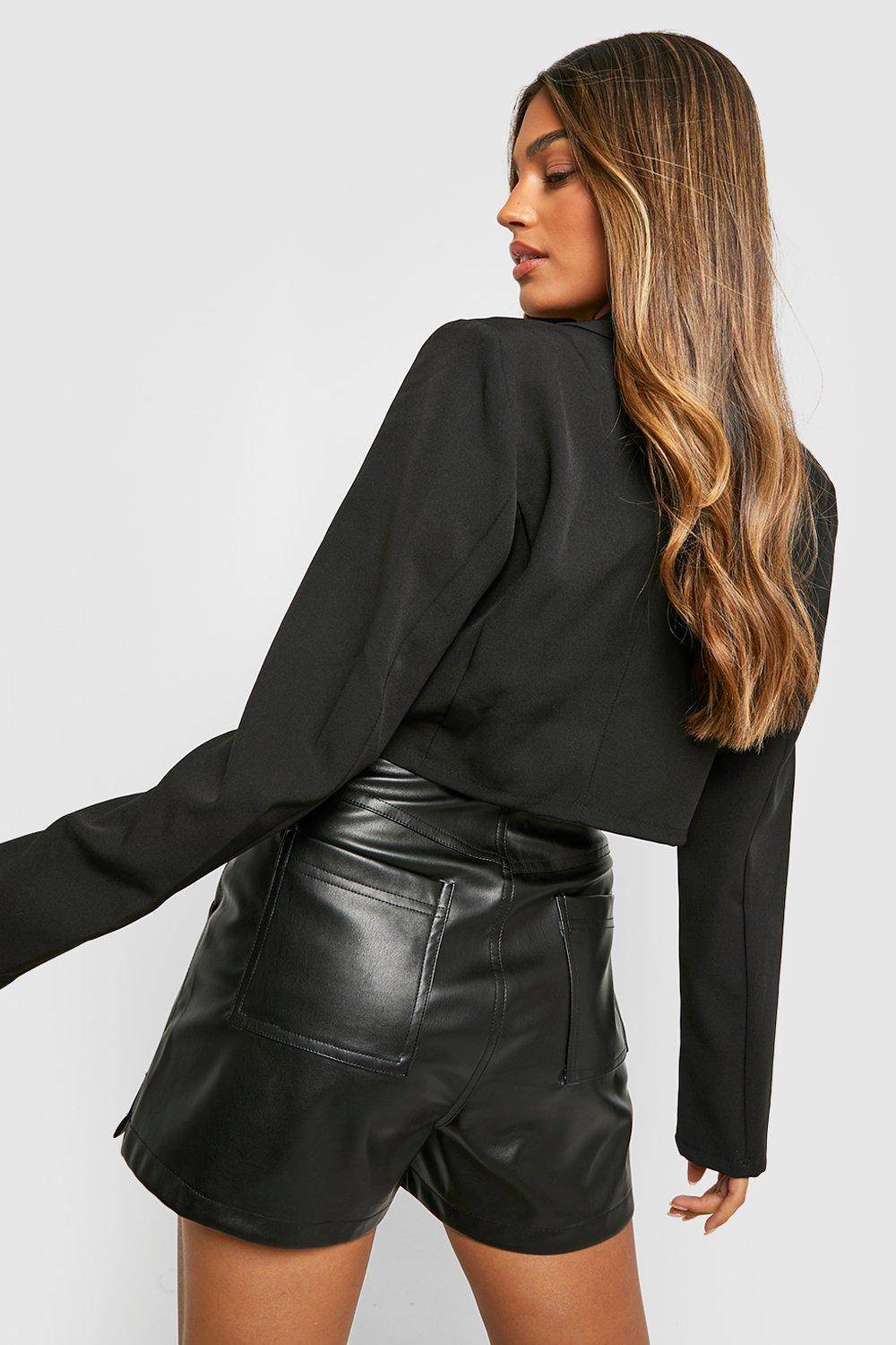 boohoo Boohoo Basics Blazer Court Bouton Unique Tissé