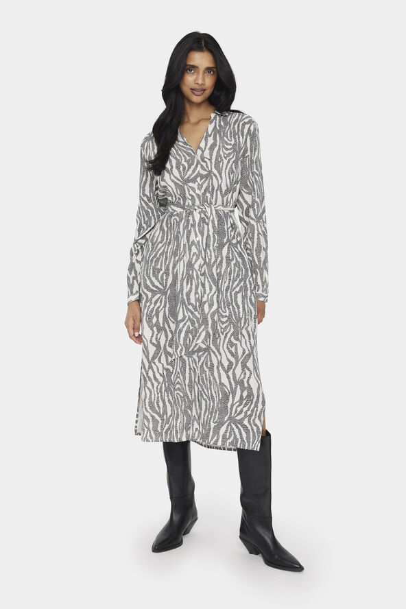 Saint Tropez BlancaSZ LS Dress Black zebra graphic