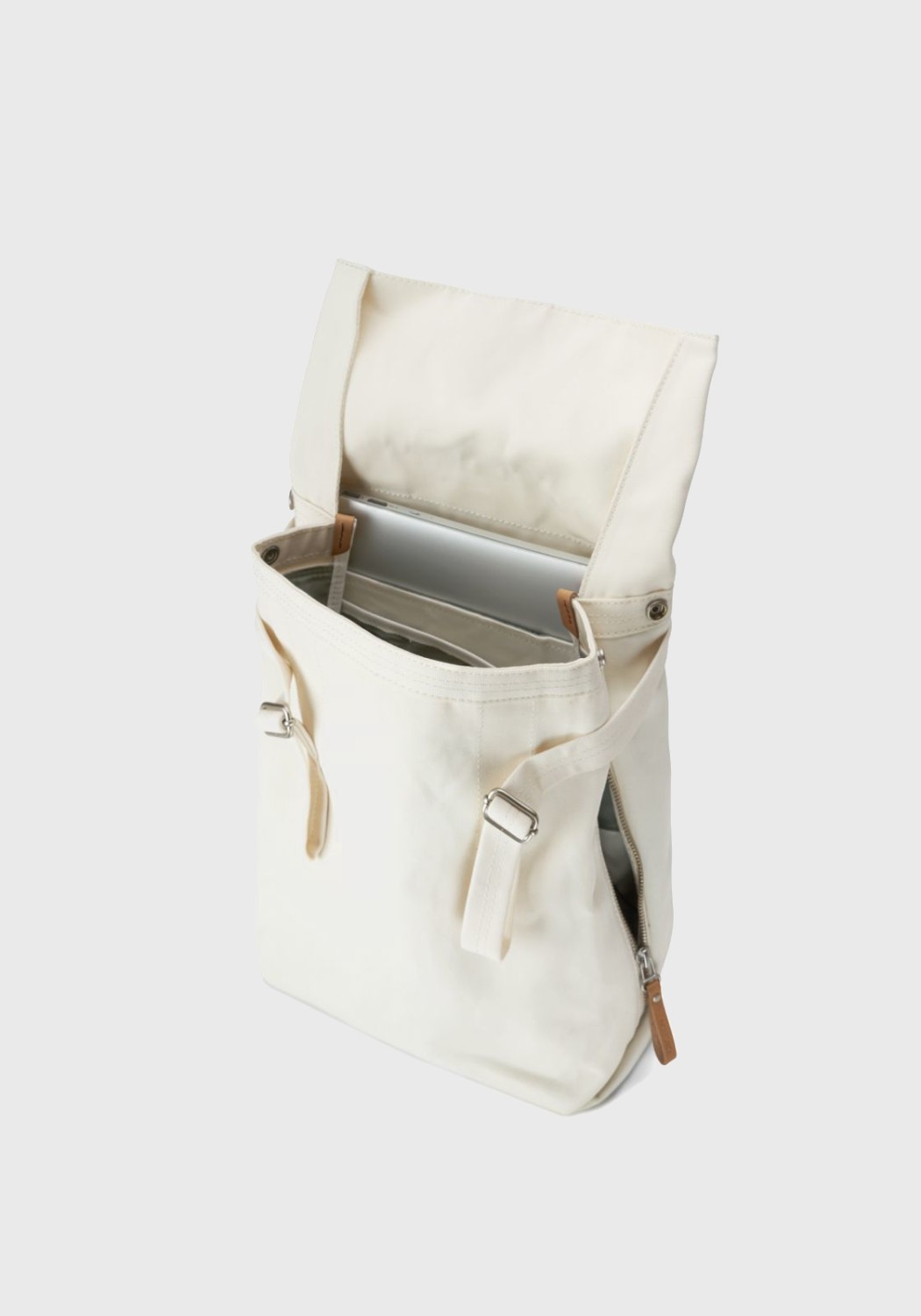 Qwstion Bananatex Flap Tote Small Natural White