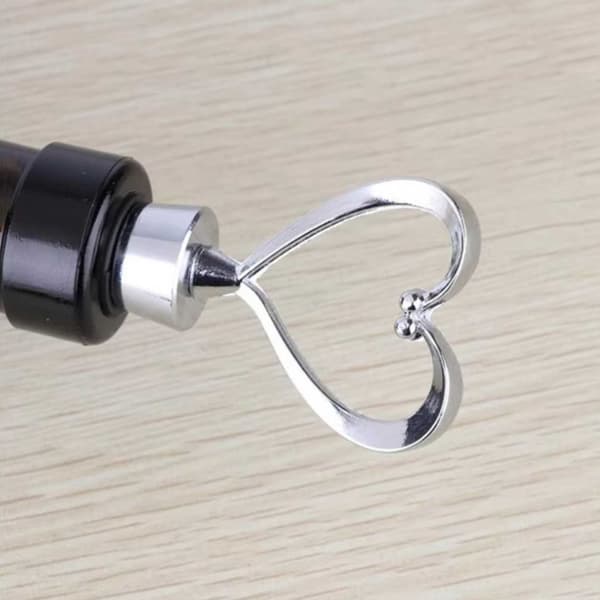 3-Pack vinkork med metallhjerte - Vinstopper Vinpropp Sølv