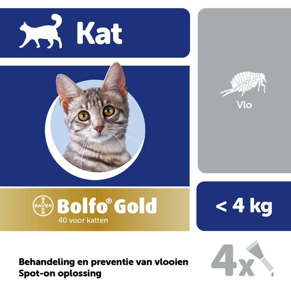 Bolfo Gold Anti Vlooiendruppels Kat Vanaf 1 kg 4 pipetten