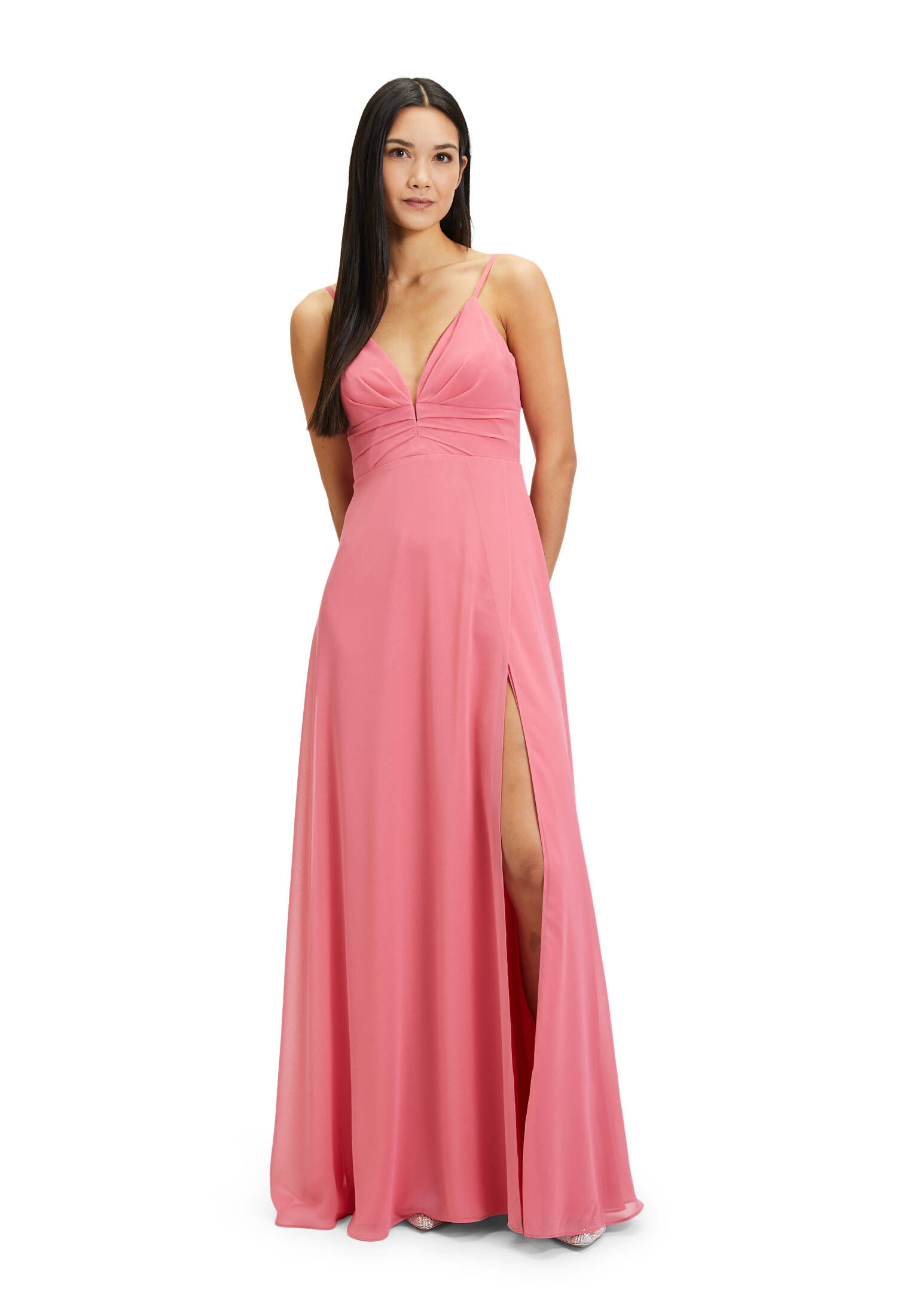 Vera Mont| Damen Chiffonkleid mit V-Ausschnitt