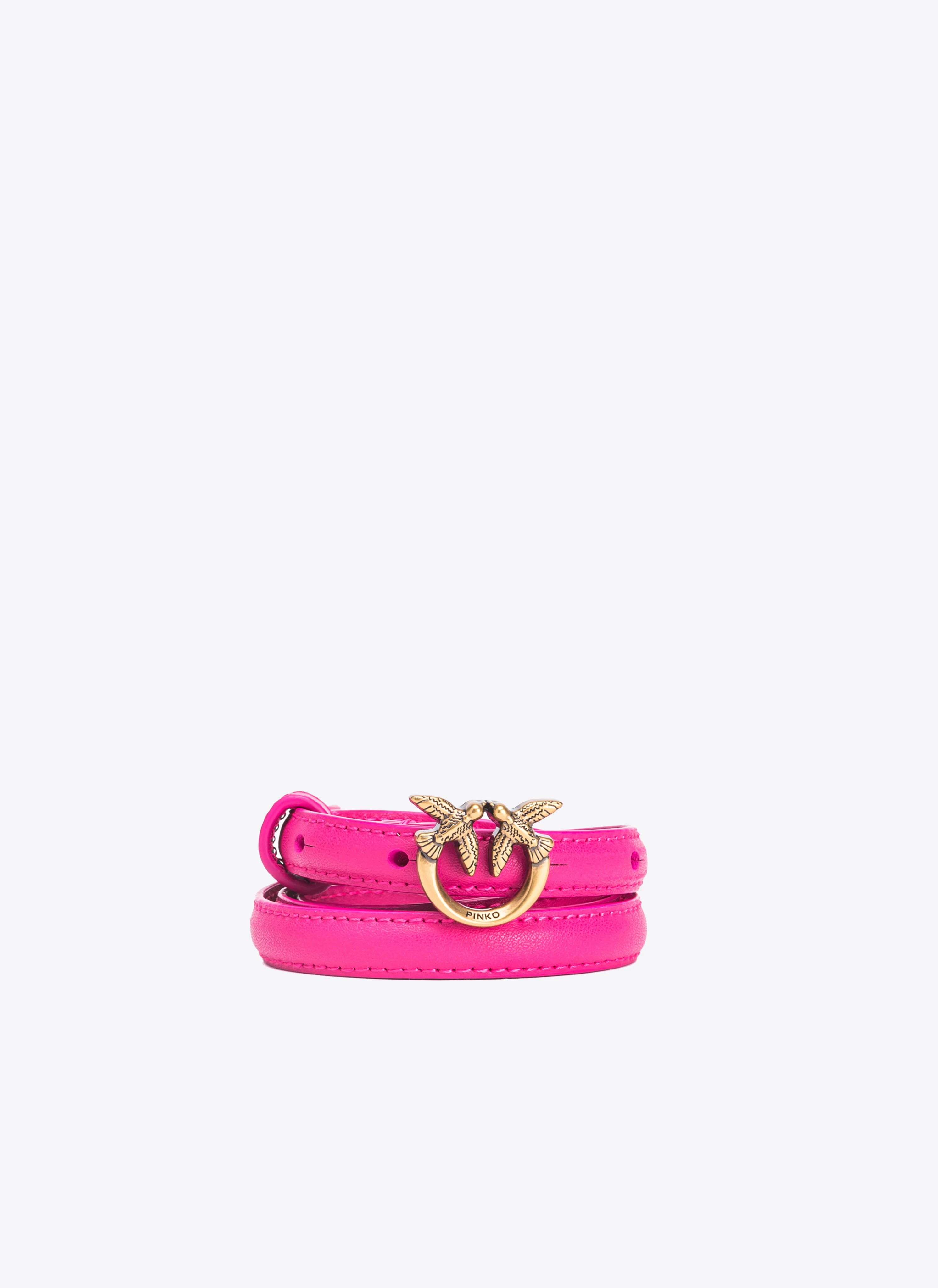Fine ceinture avec boucle love birds | Rose
