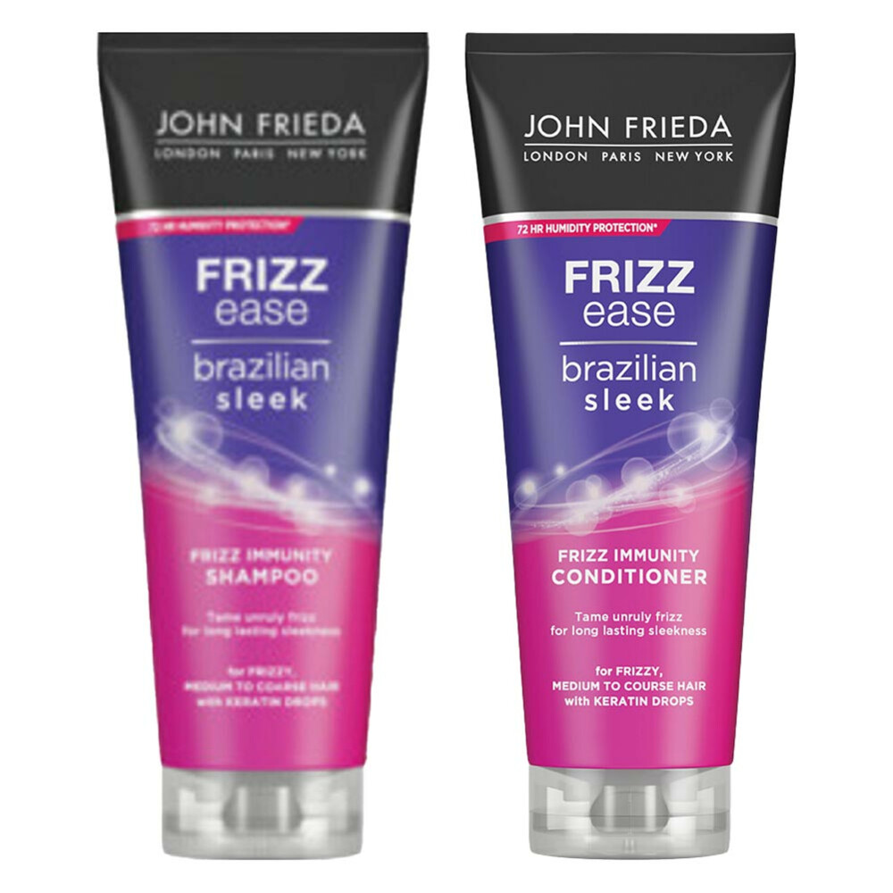 John Frieda Frizz Ease Brazillian Sleek - Shampoo 1x 250 ml & Conditioner 1x 250 ml - Pakket
