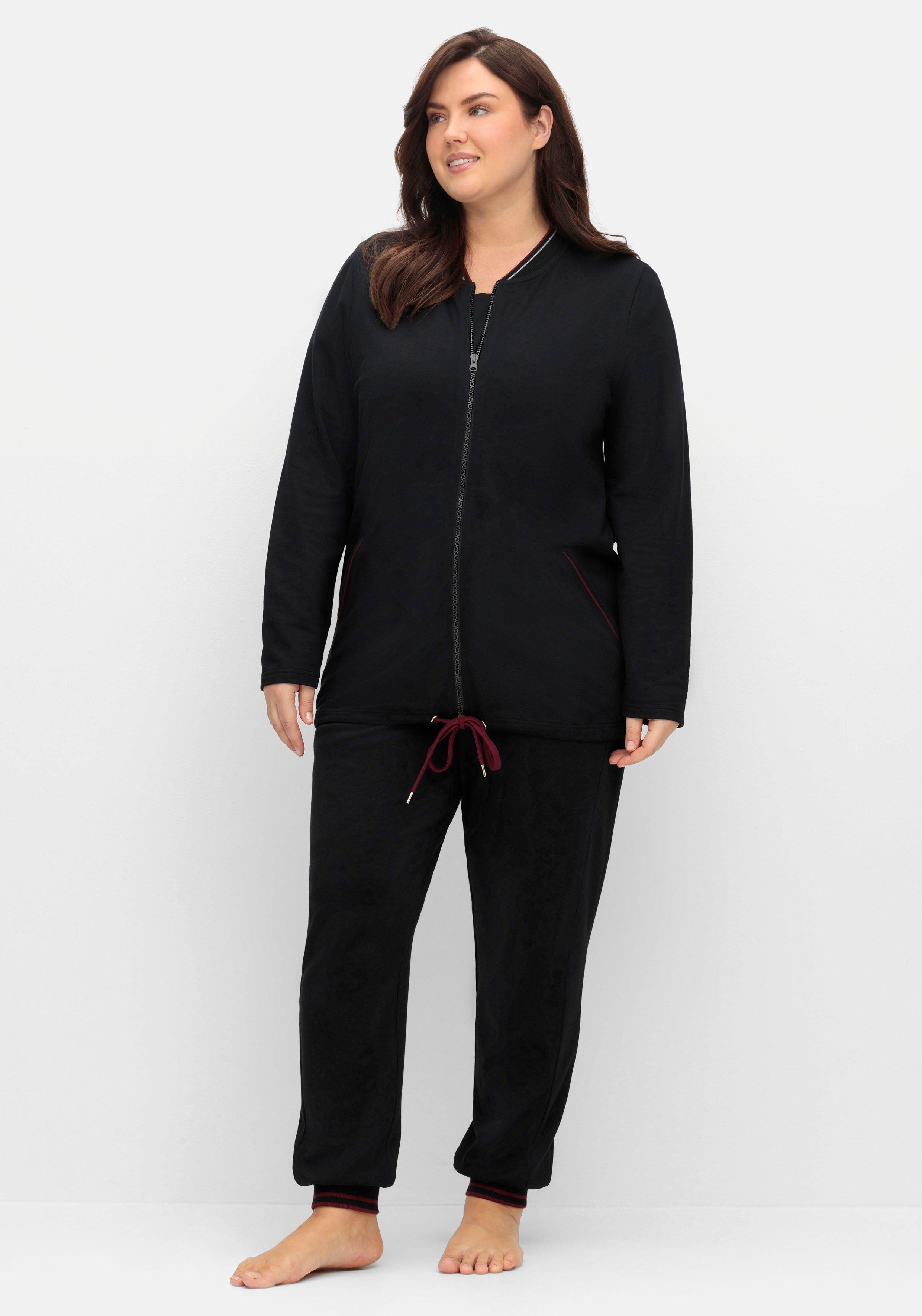 Sweatjacke mit Taschen und Saum-Tunnelzug