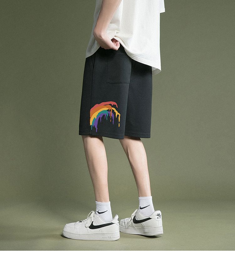 POSI - Shorts met regenboogprint
