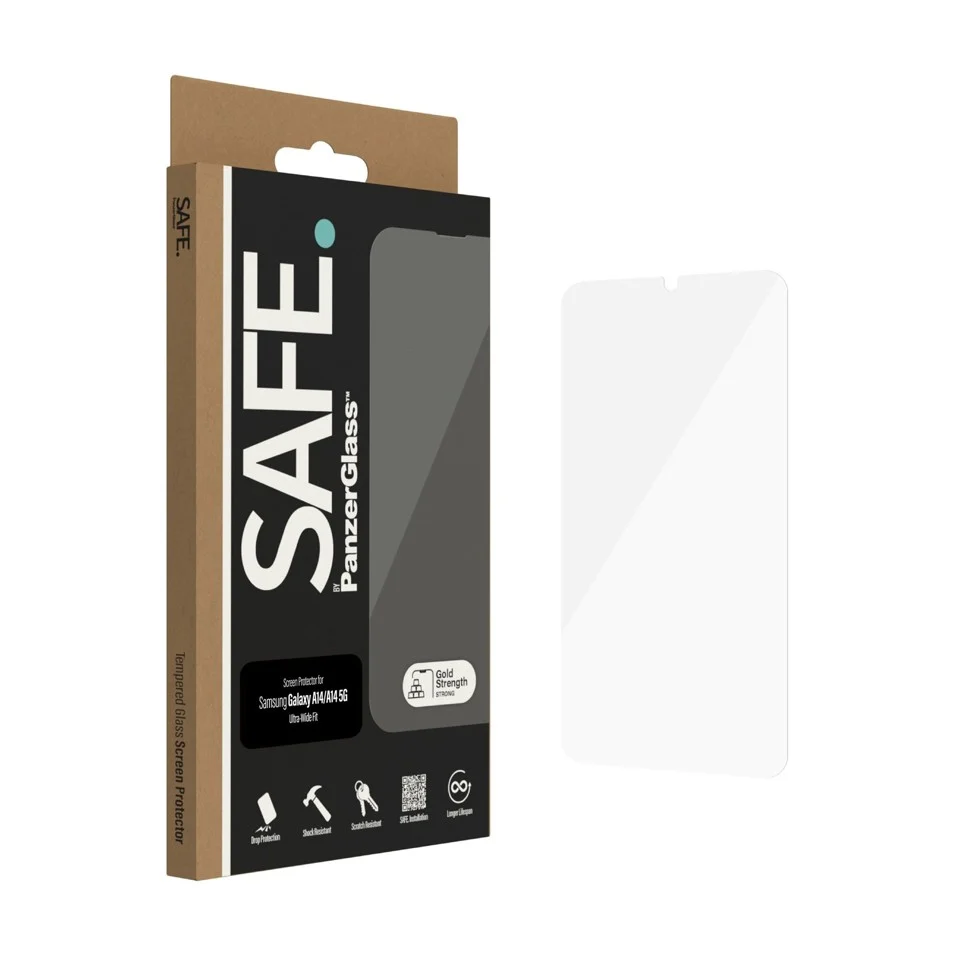 SAFE by PanzerGlass - Skærmbeskyttelse - Samsung Galaxy A14. A14 5G - Ultra-Wide Fit