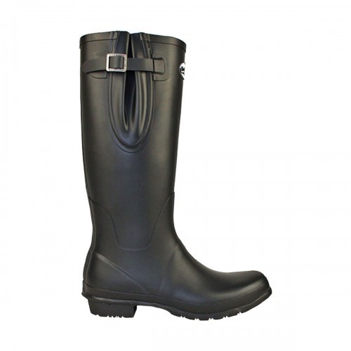 Botas de chuva clássicas masculinas de cano alto na cor preta.