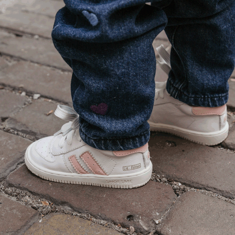 Shoesme wit-roze sneakertje Leer | Meisjes schoenen