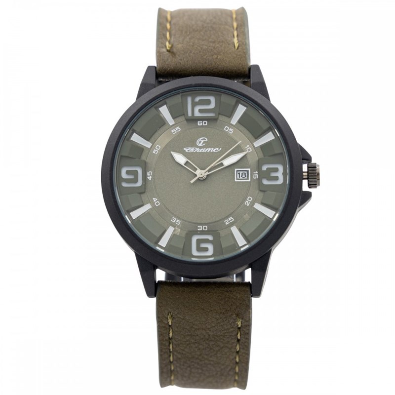 Montre Homme CHTIME bracelet Cuir Vert