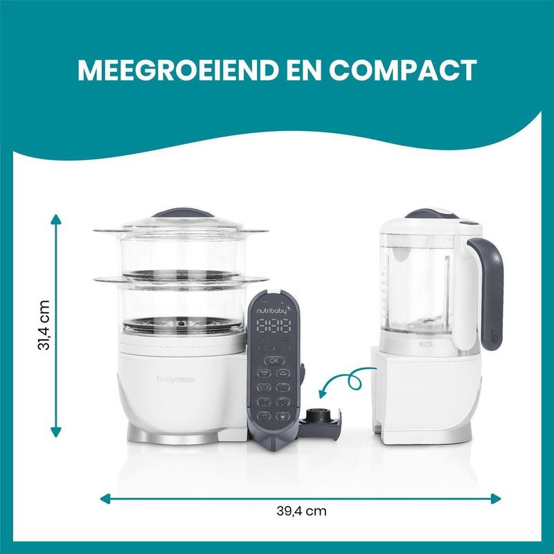 Keukenrobot Babymoov Nutribaby - Industrieel Grijs