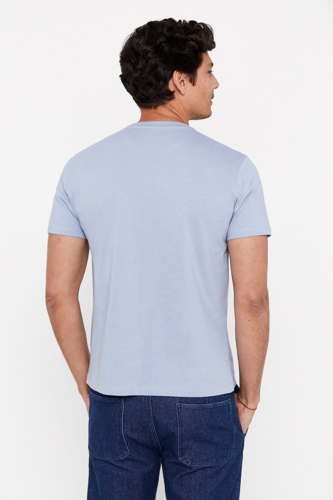 Camiseta básica com bolso - Azul