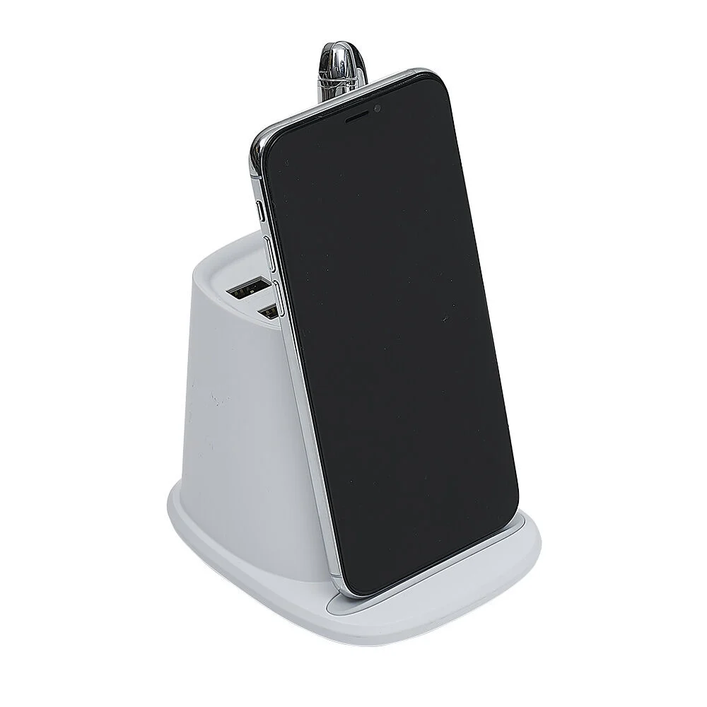 Pot à crayons avec chargeur sans fil et 2 ports USB