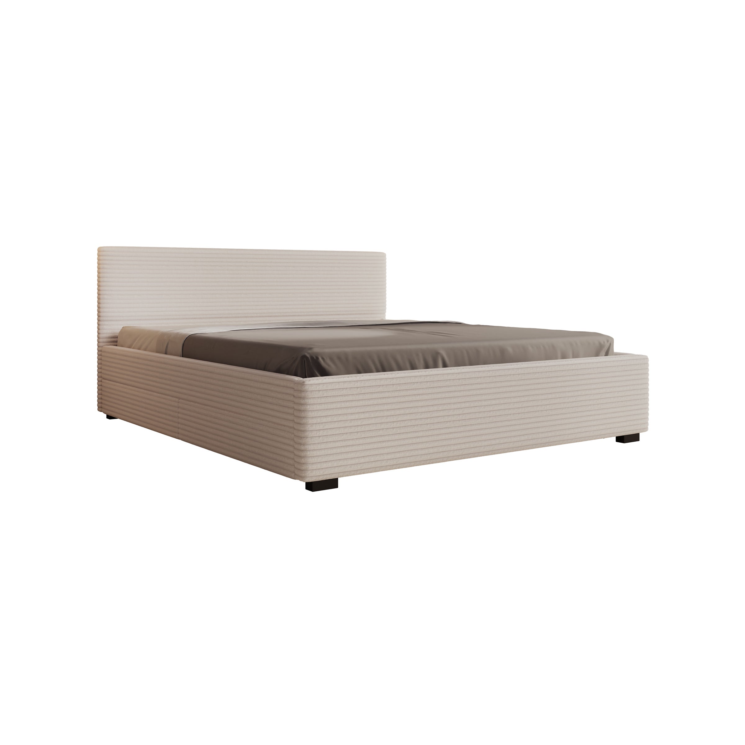 Loox - Tweepersoonsbed - Beige ribstof - 180x200 cm