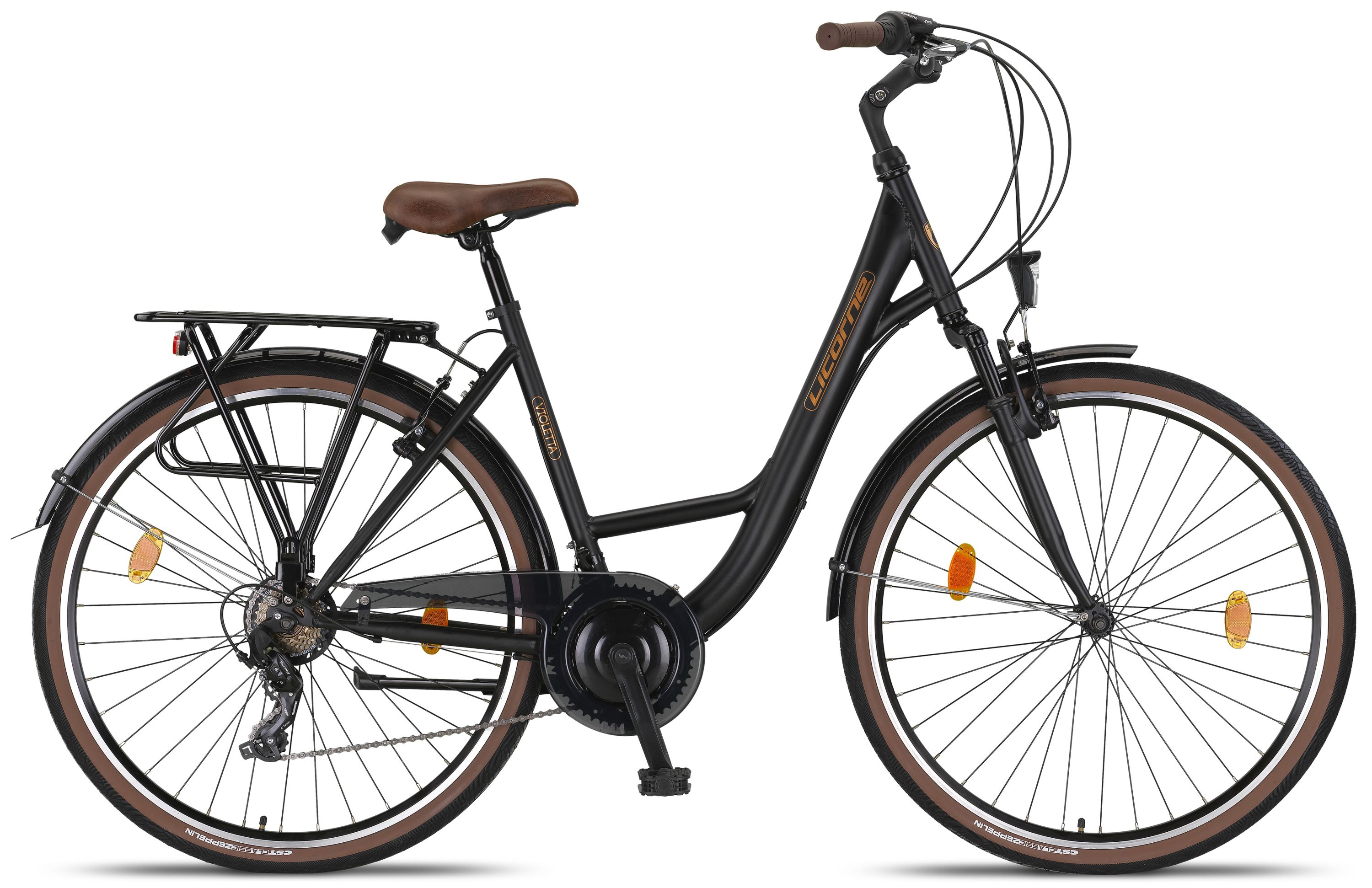 Licorne Bike Violetta Premium City Bike in 28 Zoll - Fahrrad für Mädchen, Jungen, Herren und Damen - Shimano 21 Gang-Schaltung - Hollandfahrrad