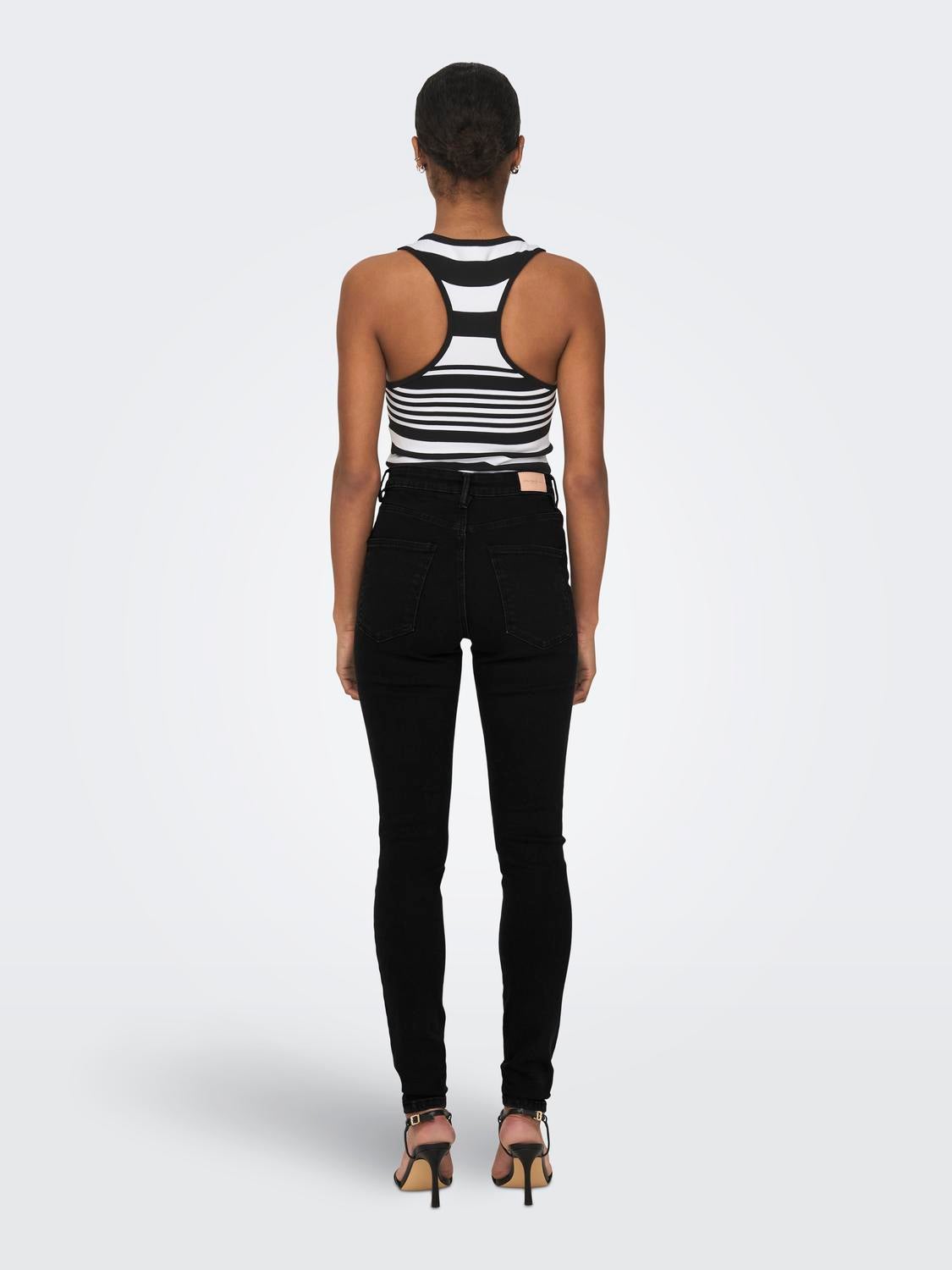 ONLICONIC Hohe Taille Skinny Fit Jeans Black Denim