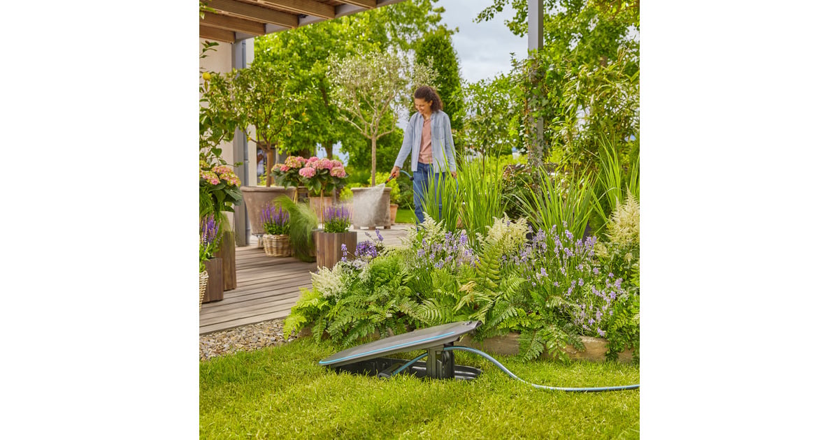 GARDENAUndercover slangenbox RollUp M, 20 meter slanghaspel  (Zwart/turquoise)