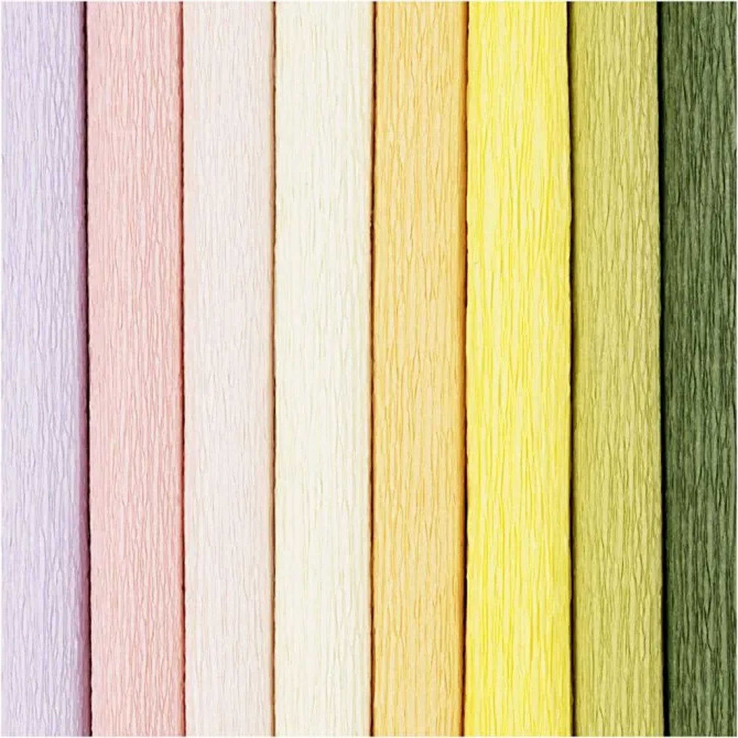 Crêpepapier Pastelkleuren, 8 Vellen