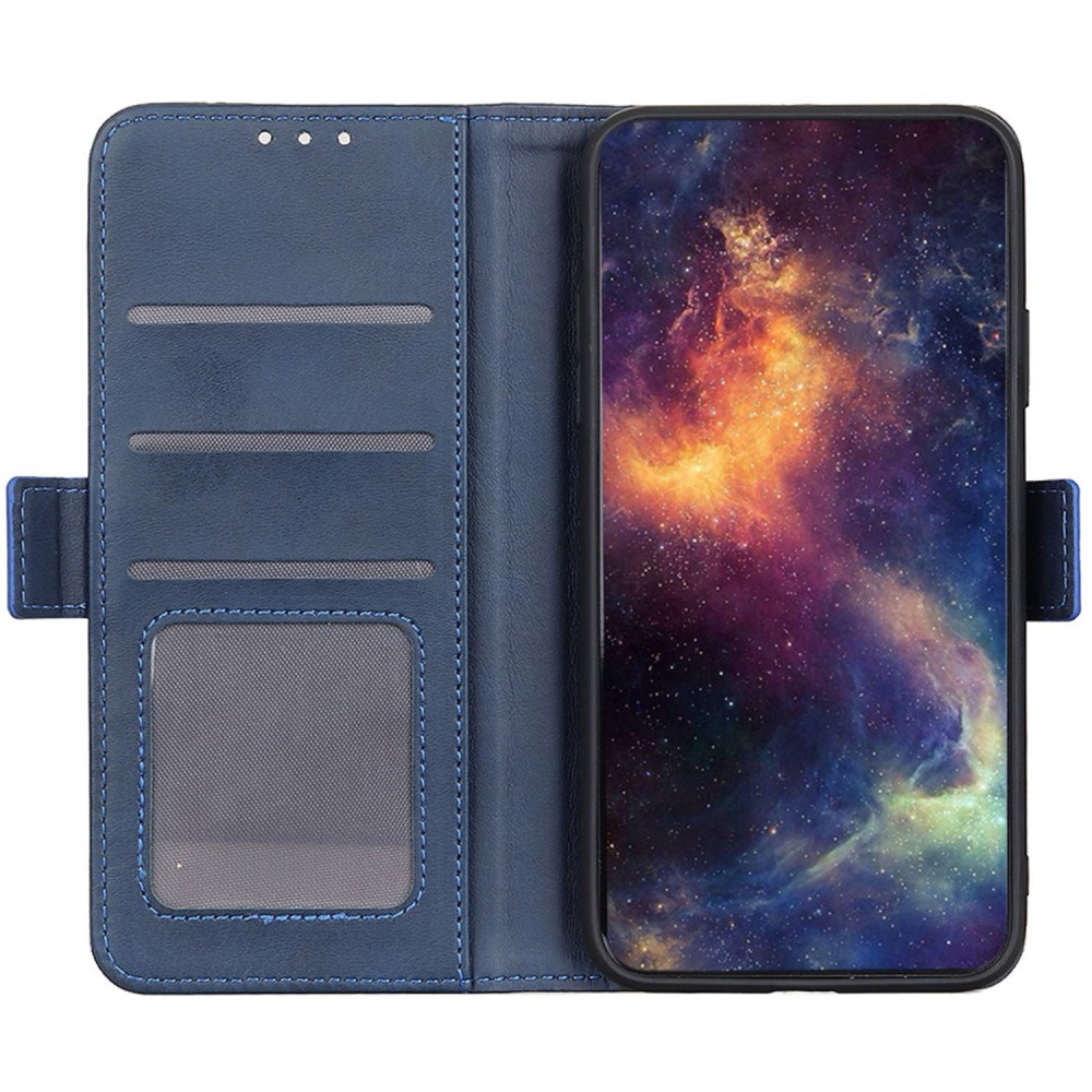 Samsung Galaxy S23 5G Vintage Leder Tasche Flip Cover Fashion Design - Dunkelblau