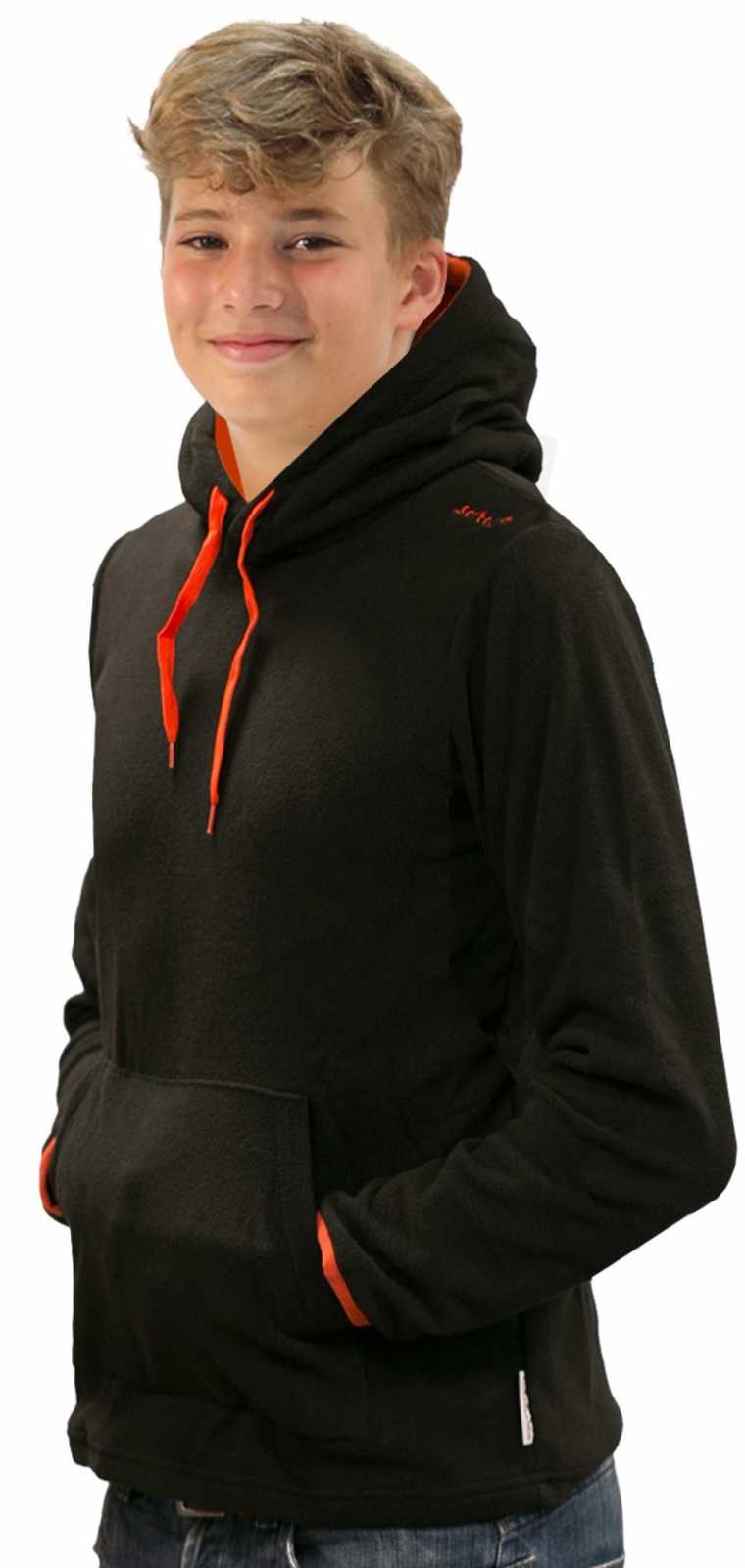 Moletom com capuz Softee Fleece para meninos, modelo Clark, preto/vermelho