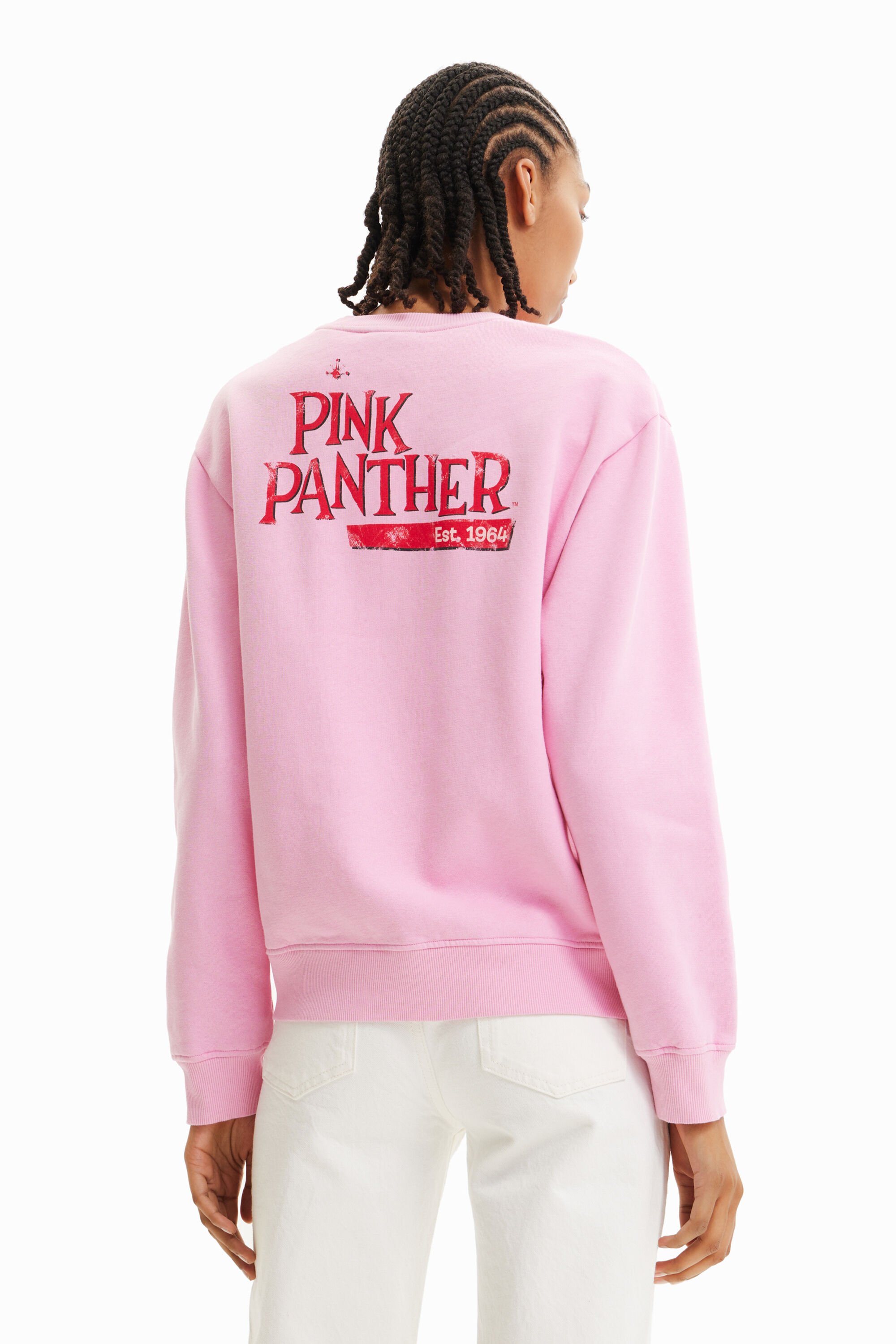 Sweat-shirt Panthère rose usé