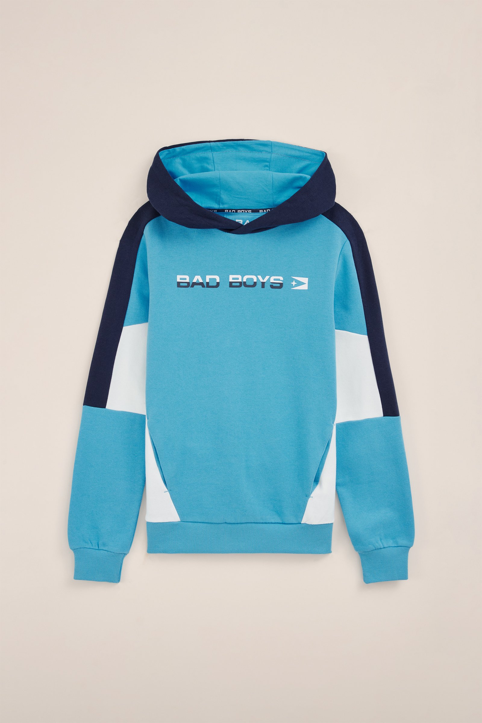 Jongens hoodie met colourblock Bad Boys Lichtblauw