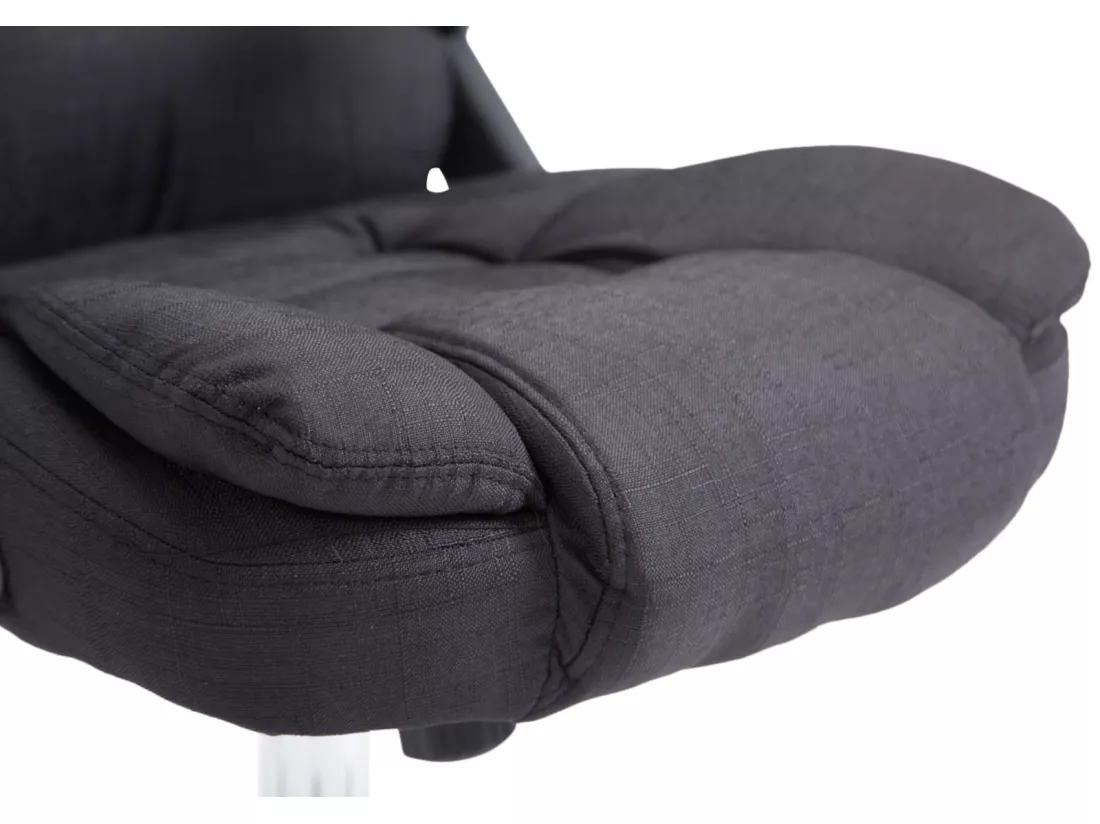 Chaise de bureau - Tissu & Métal chromé - Noir - Thor