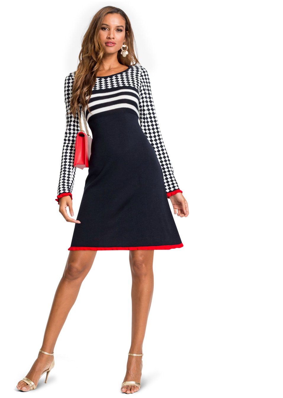 Robe en maille à ruchés