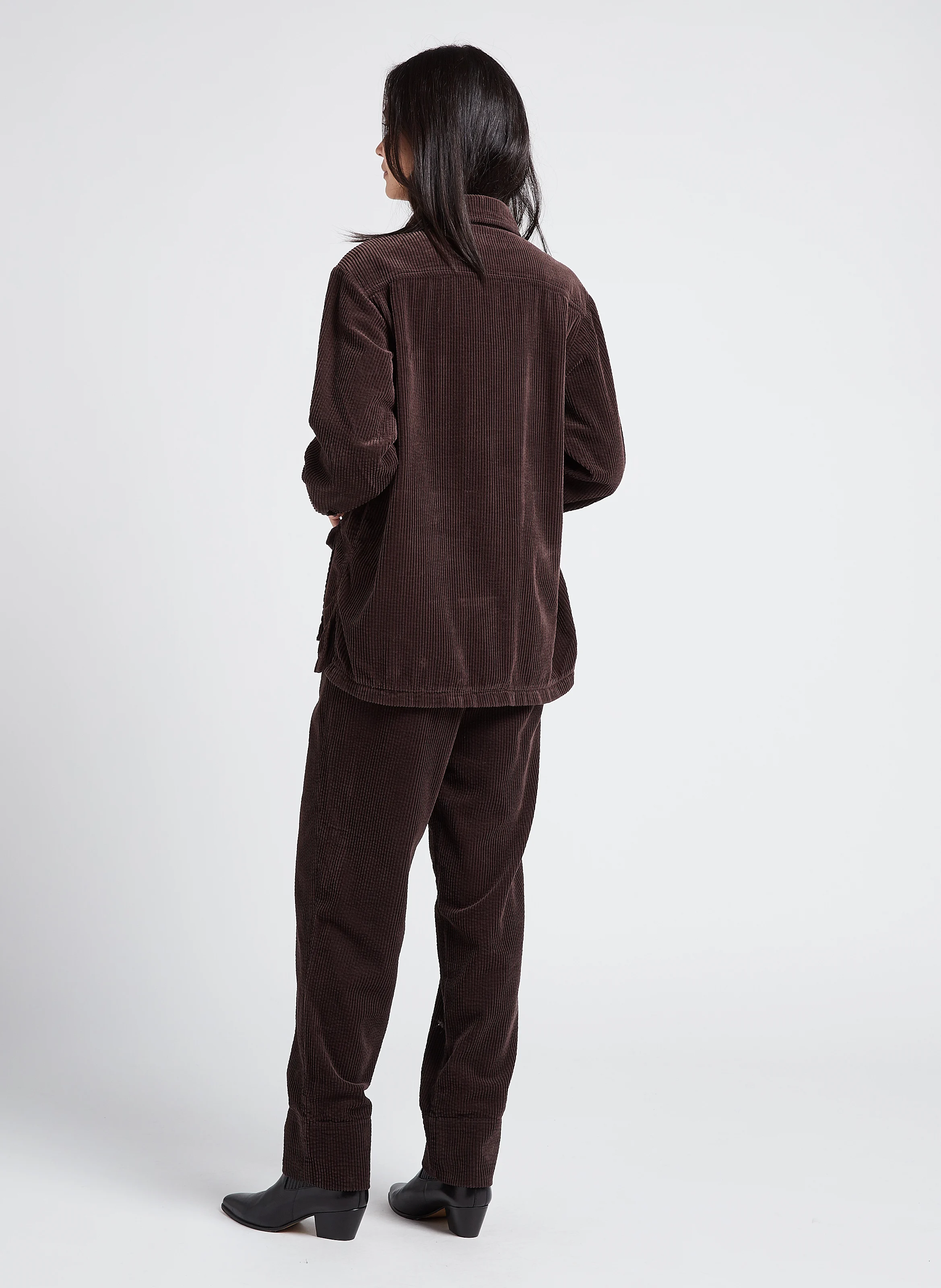 SAPHIR - Pantalon droit en velours côtelé | Marron