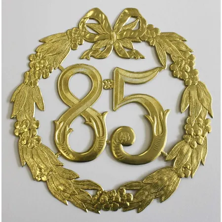 Staufen Jubiläumszahl mit Draht 85, 24 cm, gold