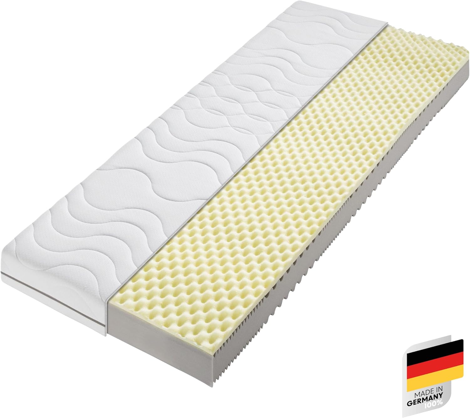 BeCo Matratze 90x200 cm Nightstyle Visko Komfortschaum H2 / Stiftung Warentest GUT getestet/Oeko-TEX Standard 100 / Made in Germany