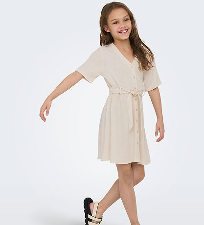 Kids Only Kleid - Viskose/Leinen - KogSiesta - Moonbeam