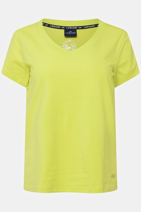 T-Shirt, kleiner Knoten Print, V-Ausschnitt, Halbarm, OEKO-TEX MIG
