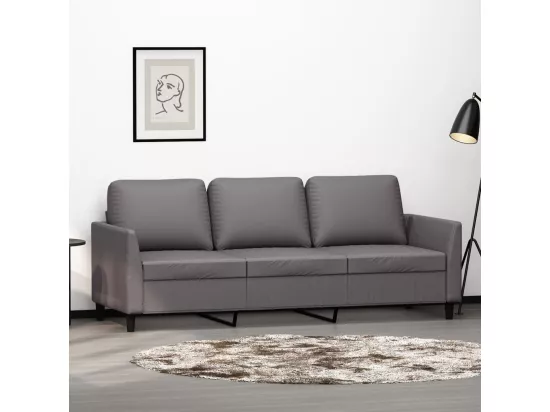 Canapé à 3 places Gris 180 cm Similicuir