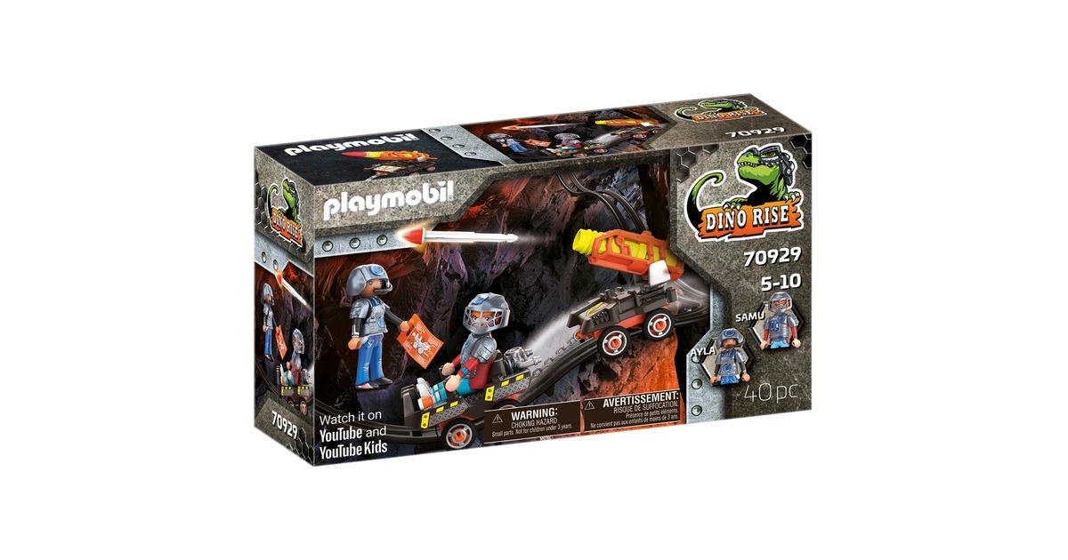 PLAYMOBIL Dino Rise - Dino Mine raket kart Constructiespeelgoed  (70929)